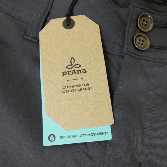 Prana Pants Womens Halle Straight Short Inseam New NWT Coal Gray Grey Hiking - Picture 4 of 7